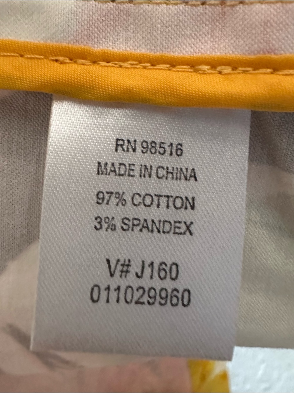 Coldwater Creek Floral Open Front Jacket Cotton Stretch Yellow Orange Size 10 - Picture 4 of 8